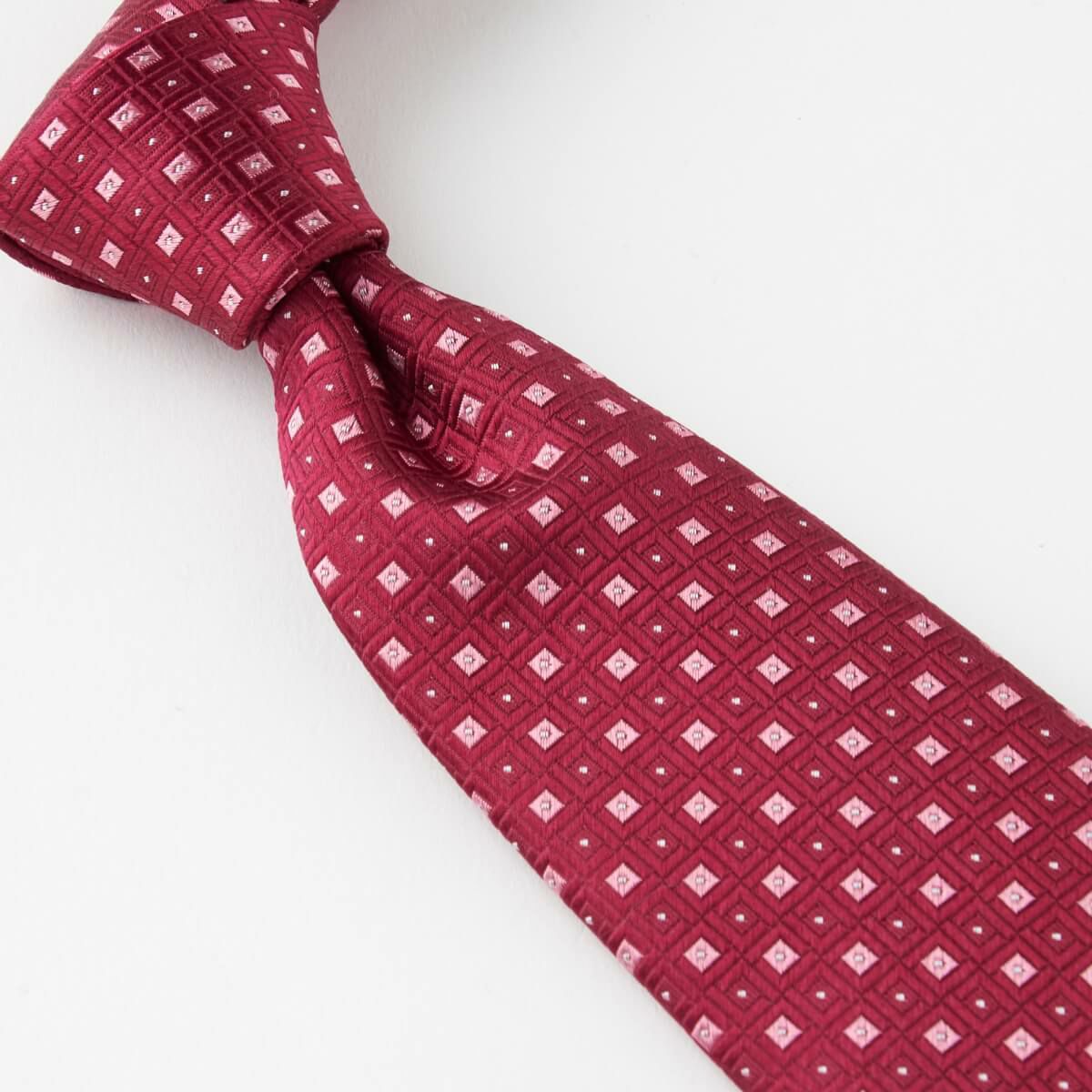 ネクタイ NJ-C01-07-WINERED-結び