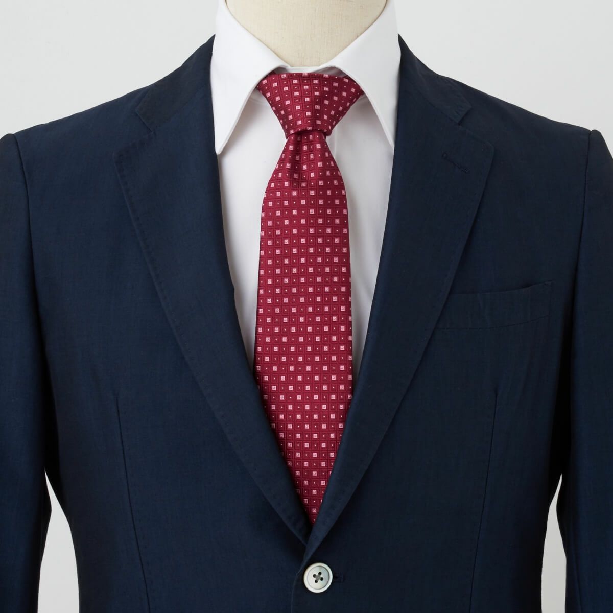 ネクタイ NJ-C01-07-WINERED-コーディネート