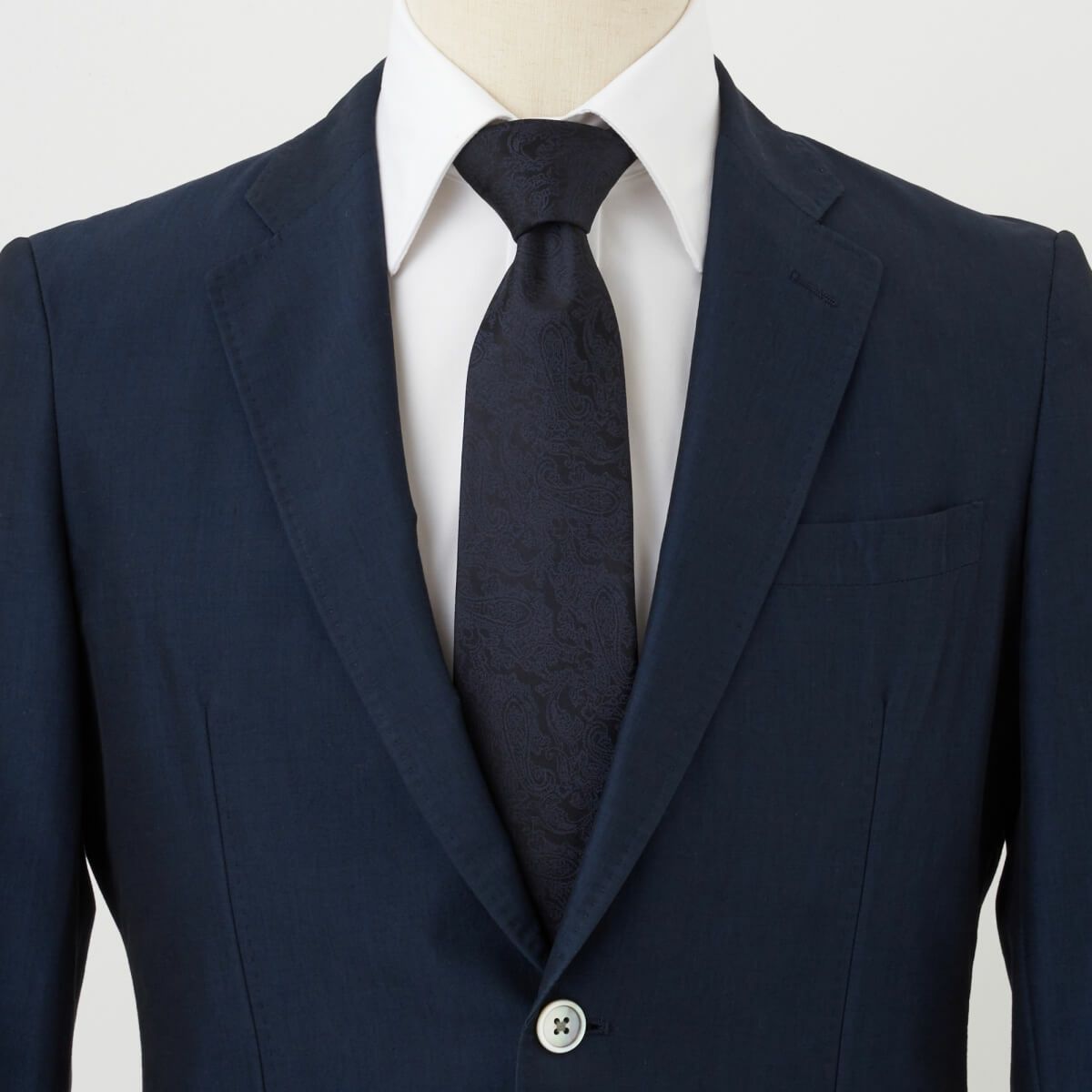 ネクタイ NJ-C01-15-NAVYBLUE-コーディネート