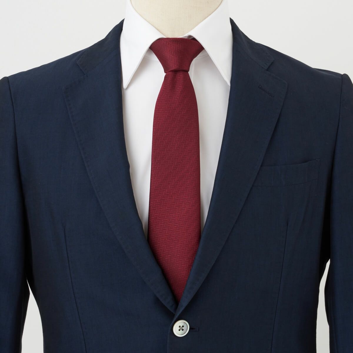 ネクタイ NJ-C01-20-WINERED-コーディネート