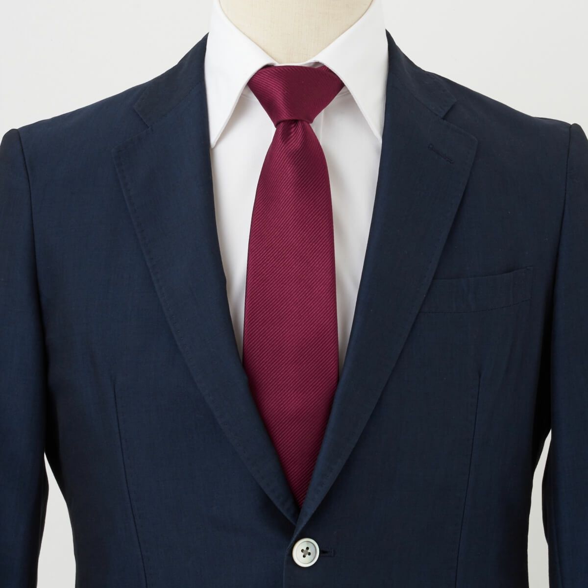 ネクタイ NJ-C01-24-WINERED-コーディネート