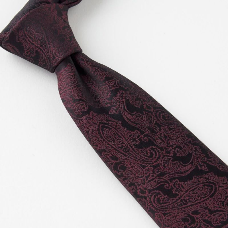 ネクタイ NN-C-022-WINERED-結び