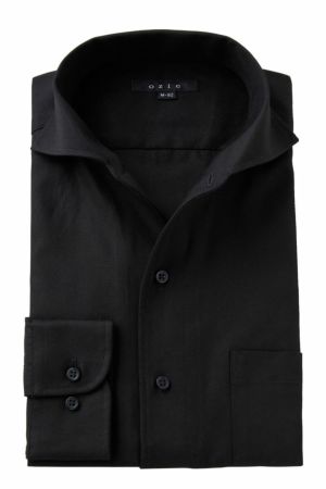 【メンズ・ドレスシャツ・ワイシャツ】ナチュラルフィット・イタリアンカラー・ワイドカラー・第一ボタンあり