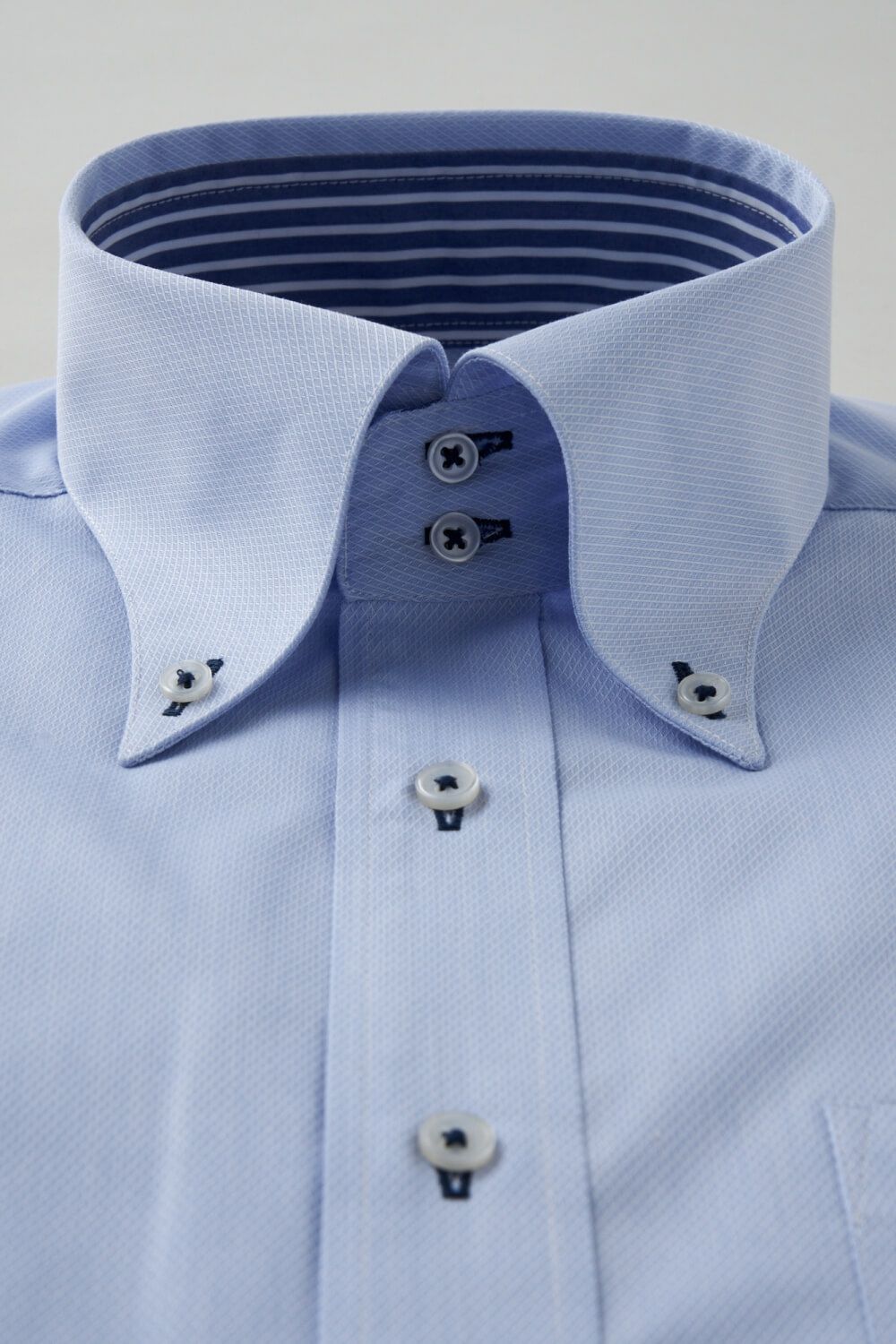 ワイシャツ 8065B-C03B-SAX-衿1