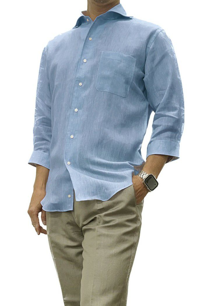 ワイシャツ 8045AHSS-C03A-BLUE-コーディネート1