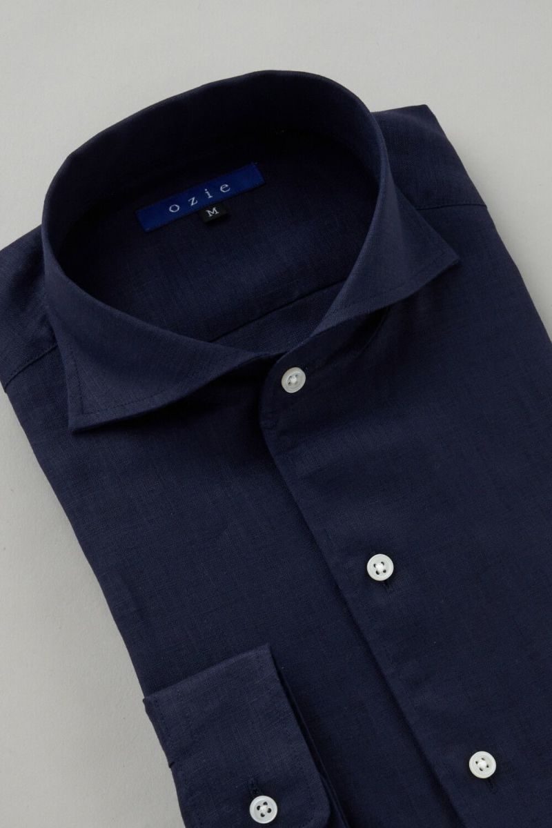 ワイシャツ 8045AHSS-C03B-NAVY-衿3