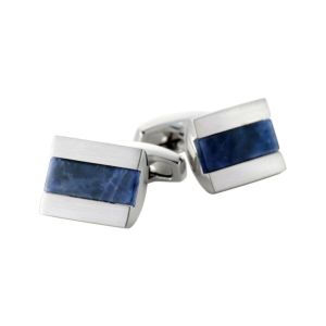 【カフリンクス・カフスボタン】サイモンカーター・イギリス製・HALF BARREL Sodalite・長方形
