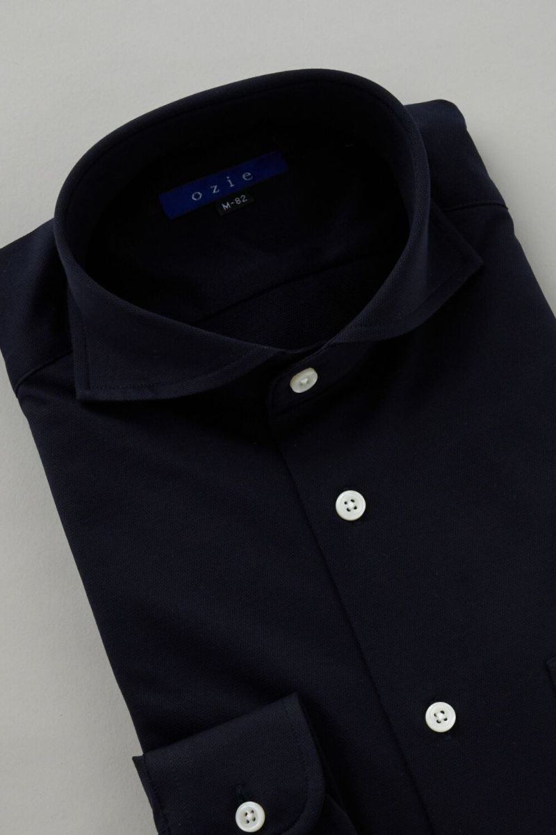 ワイシャツ 8014-C04A-NAVY-衿3
