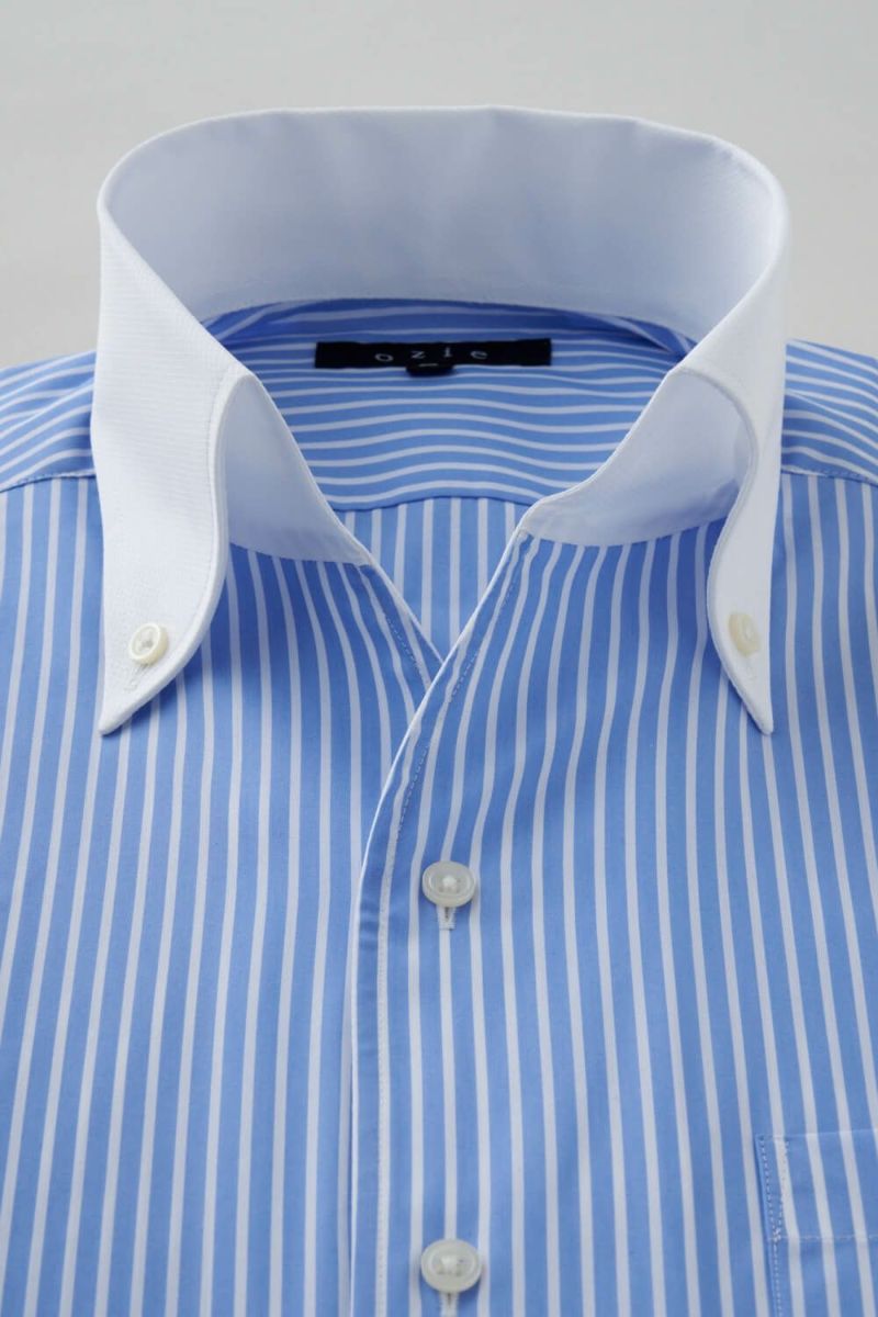 ワイシャツ・カッターシャツ・半袖 8044SSCL-C04B-BLU-衿1