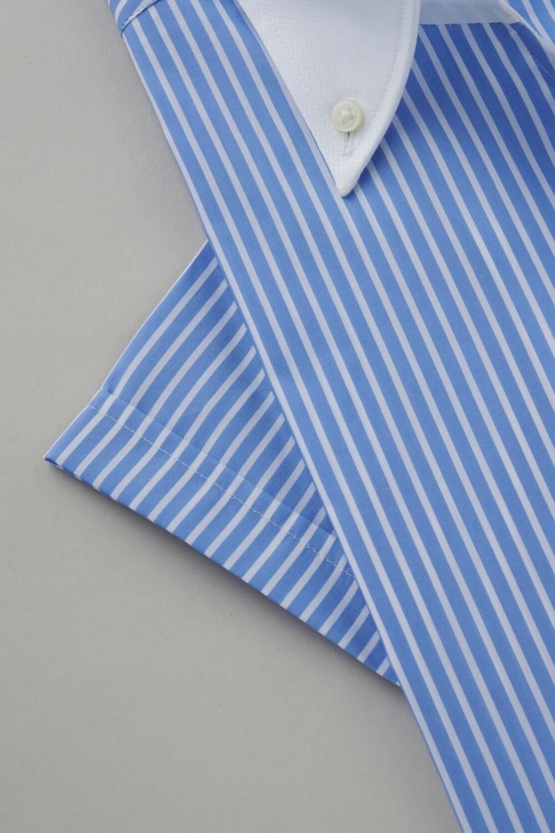 ワイシャツ・カッターシャツ・半袖 8044SSCL-C04B-BLU-カフス