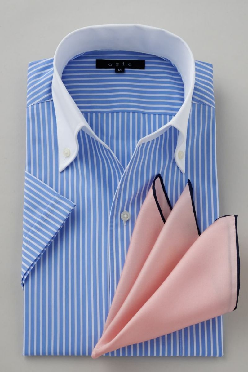 ワイシャツ・カッターシャツ・半袖 8044SSCL-C04B-BLU-コーディネートイメージ