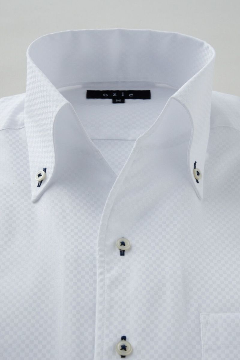 ワイシャツ・カッターシャツ・半袖 8044SS-C04B-WHITE-衿1