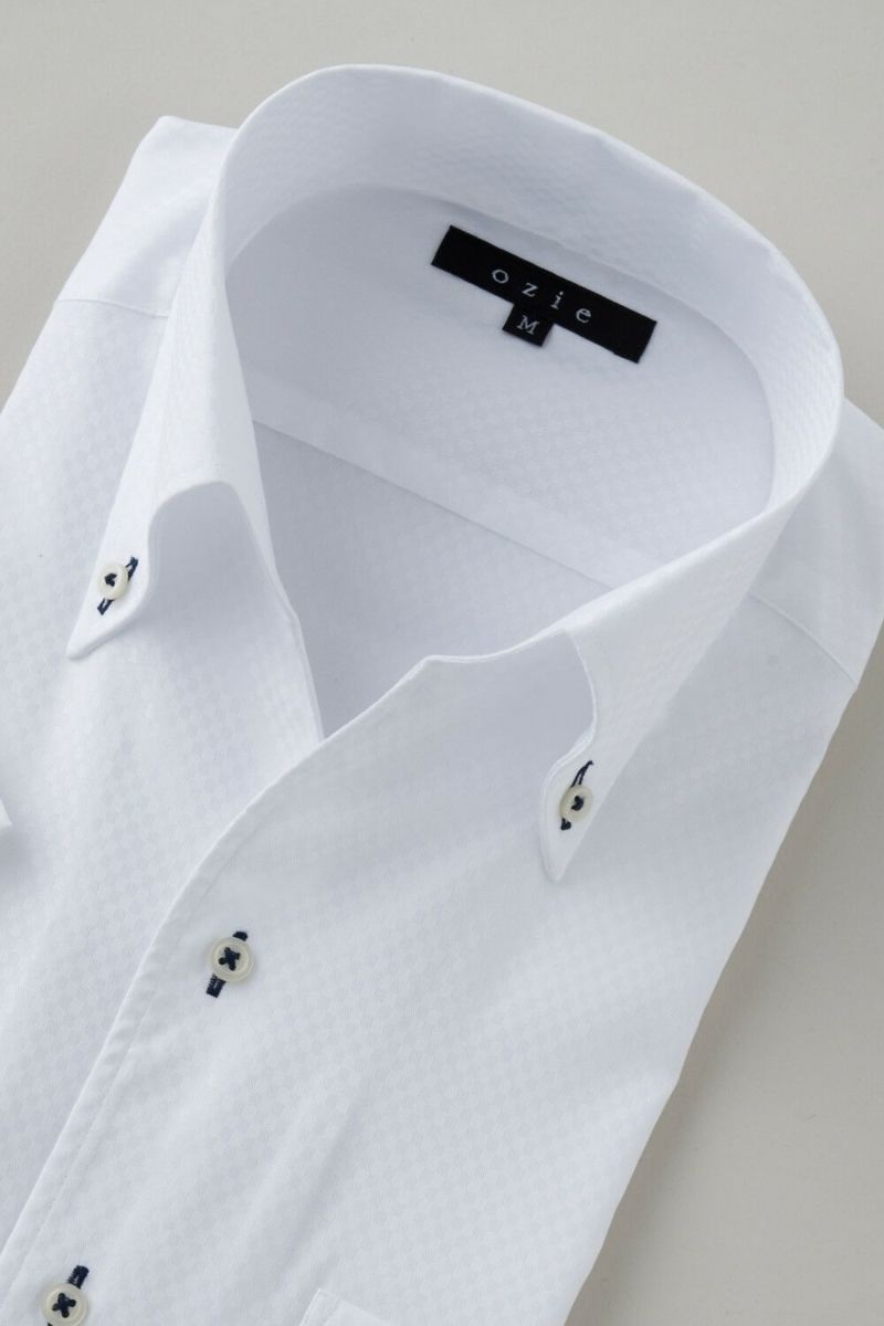 ワイシャツ・カッターシャツ・半袖 8044SS-C04B-WHITE-衿3