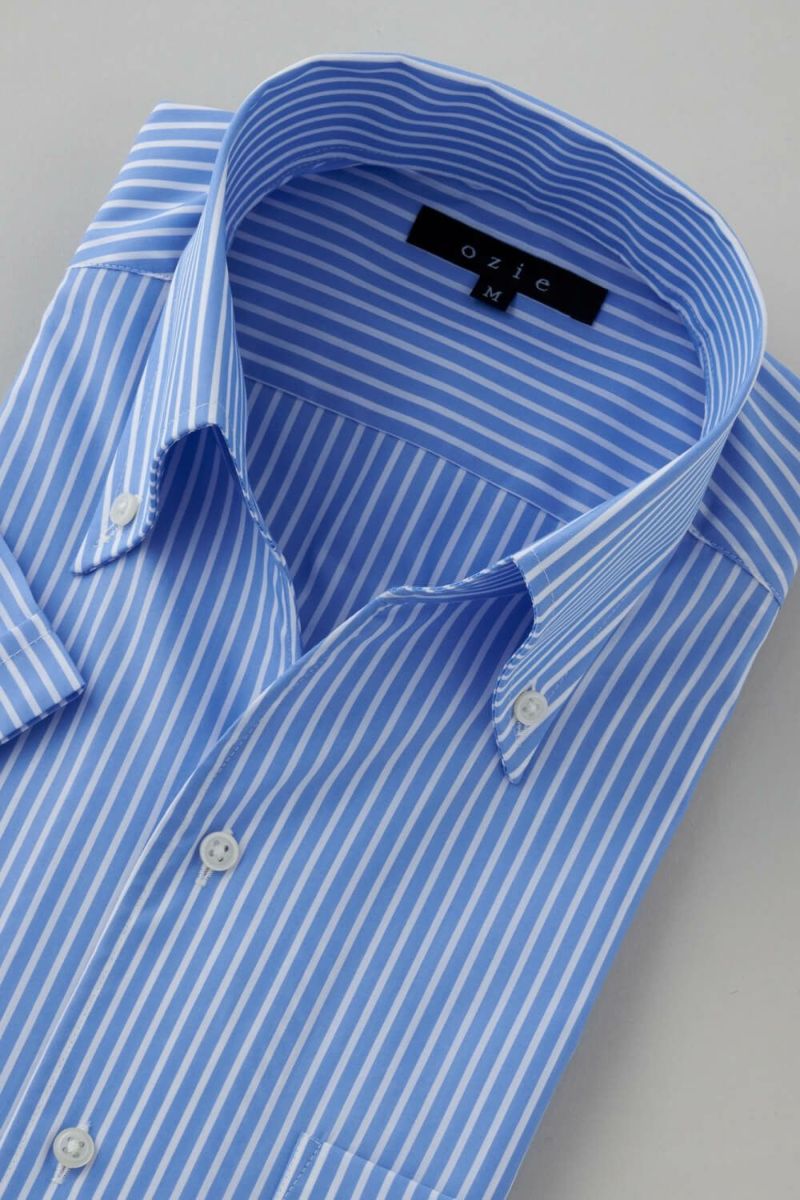 ワイシャツ・カッターシャツ・半袖 8044SS-C04E-BLUE-衿3