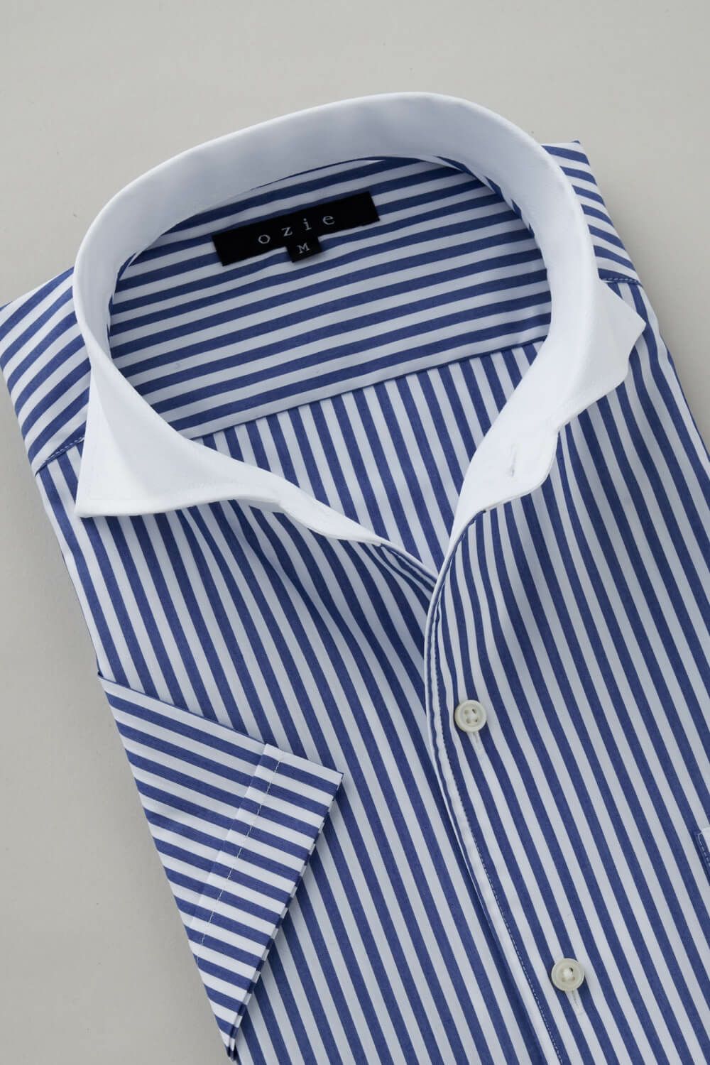 ワイシャツ・カッターシャツ・半袖 8045SSCL-C04A-NAVY-衿1