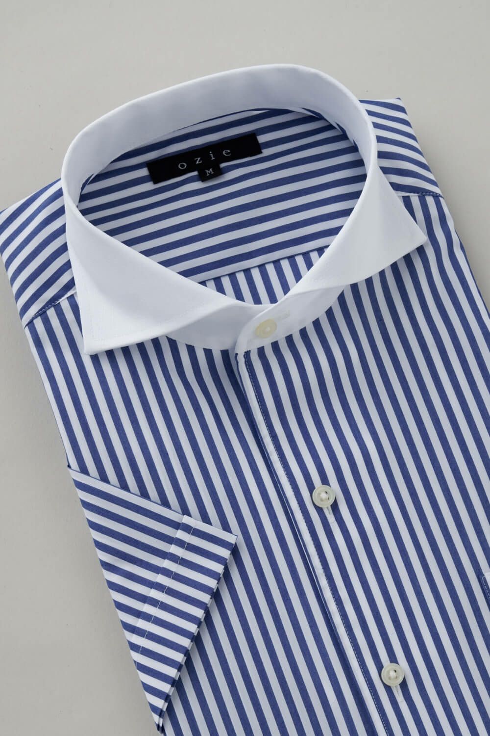 ワイシャツ・カッターシャツ・半袖 8045SSCL-C04A-NAVY-衿3