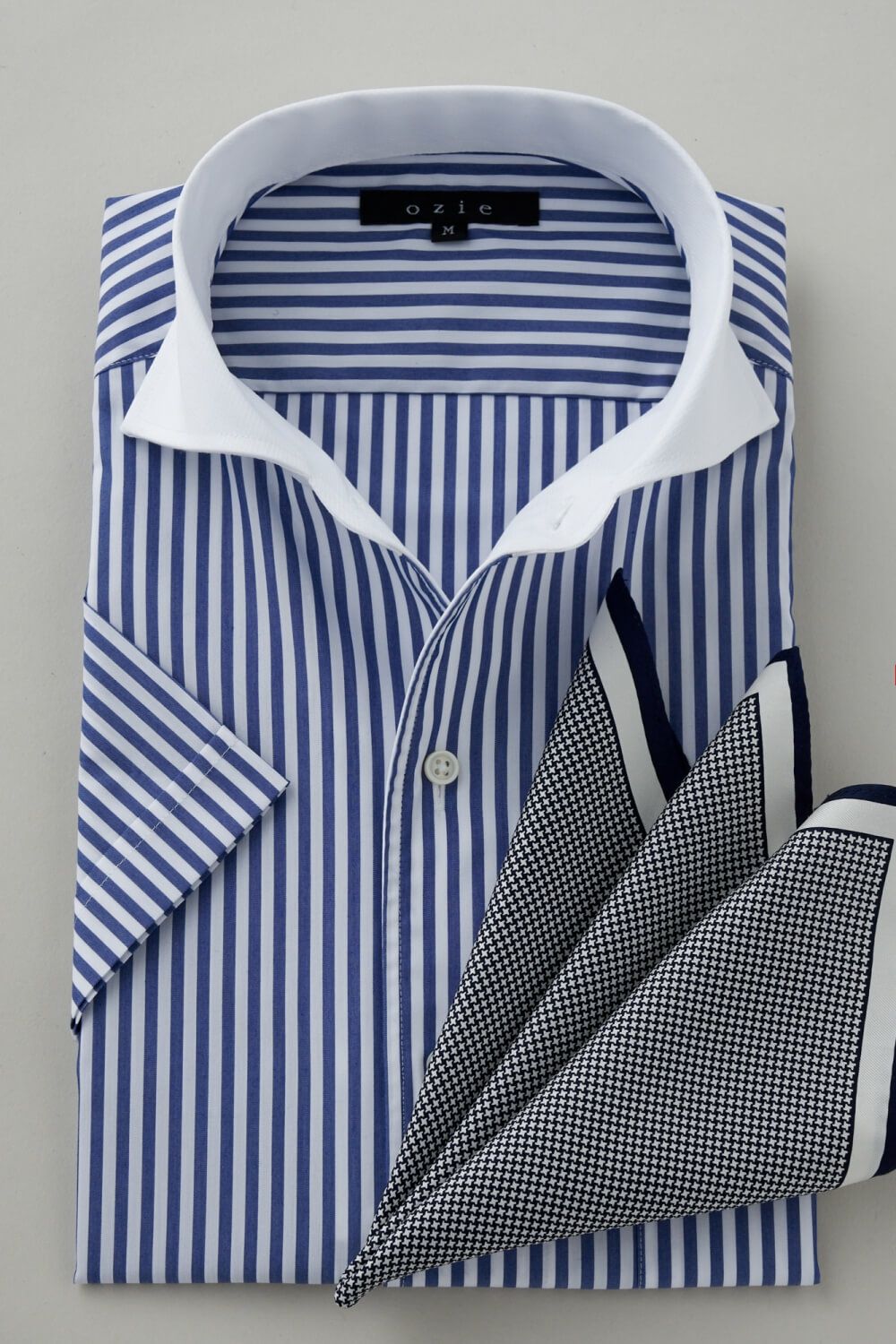 ワイシャツ・カッターシャツ・半袖 8045SSCL-C04A-NAVY-コーディネートイメージ