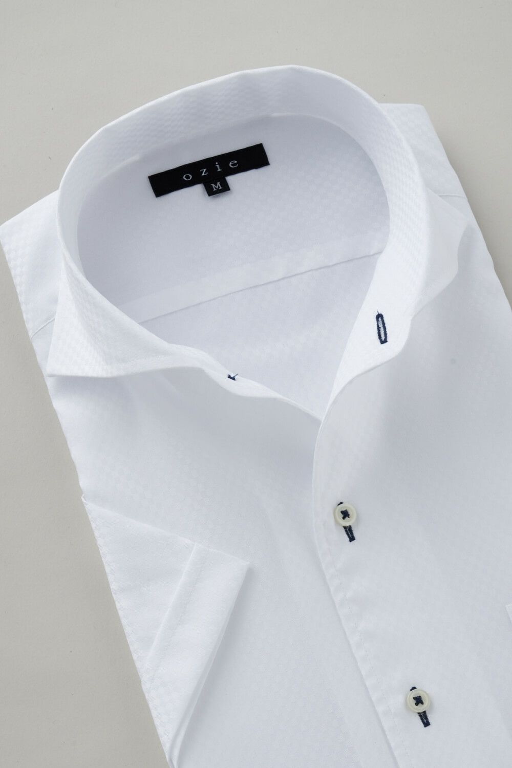 ワイシャツ・カッターシャツ・半袖 8045SS-C04B-WHITE-衿1