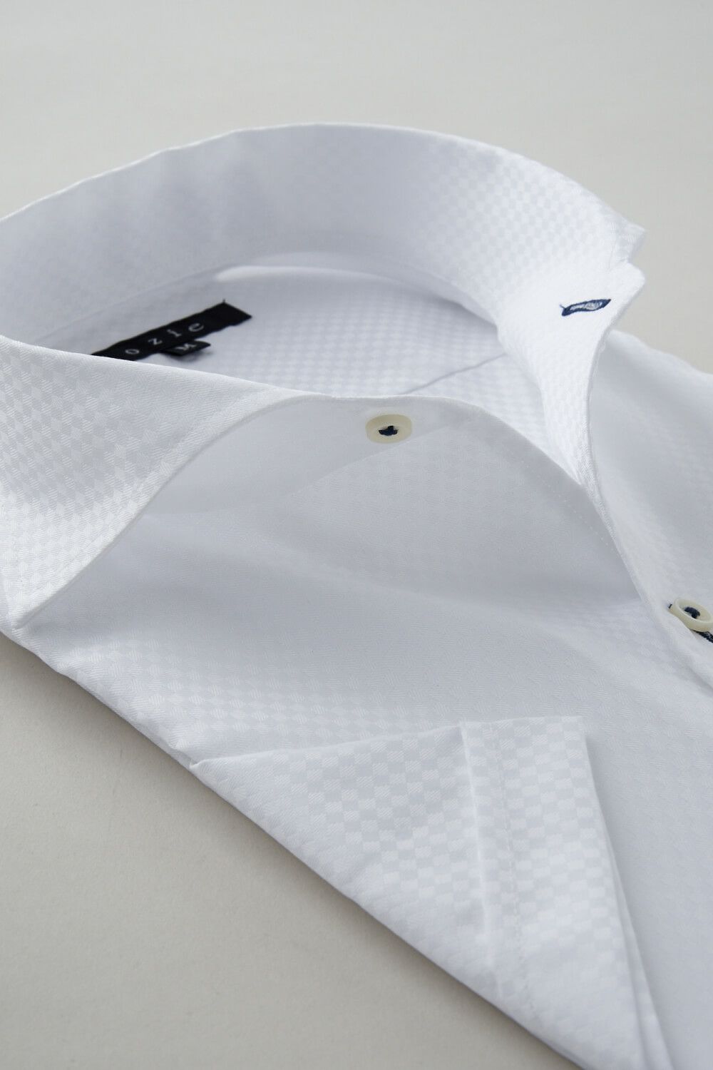 ワイシャツ・カッターシャツ・半袖 8045SS-C04B-WHITE-衿2