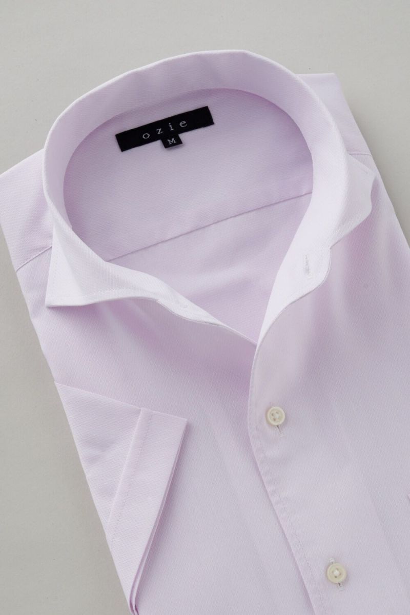ワイシャツ・カッターシャツ・半袖 8045SS-C04D-PINK-衿1