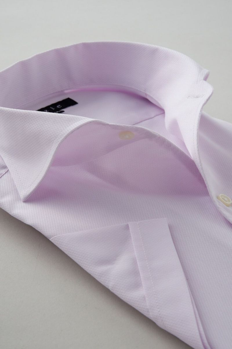 ワイシャツ・カッターシャツ・半袖 8045SS-C04D-PINK-衿2