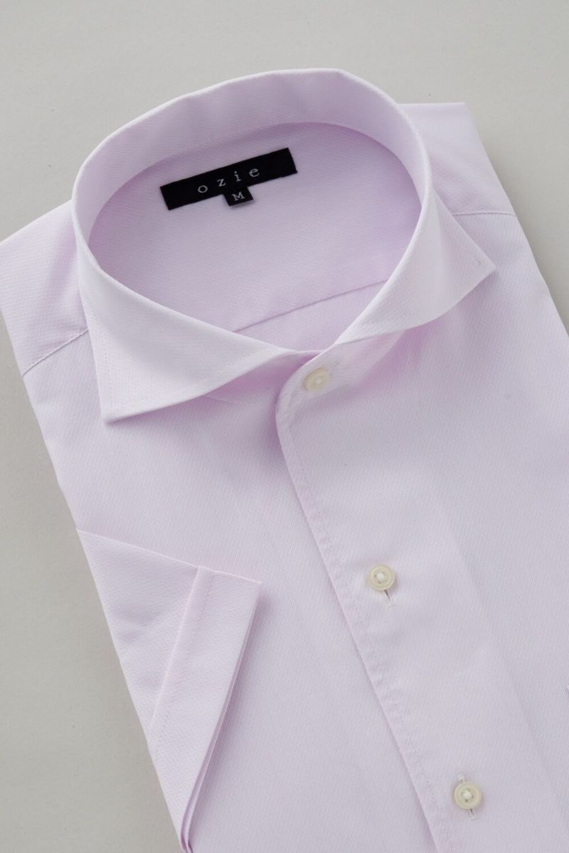 ワイシャツ・カッターシャツ・半袖 8045SS-C04D-PINK-衿3