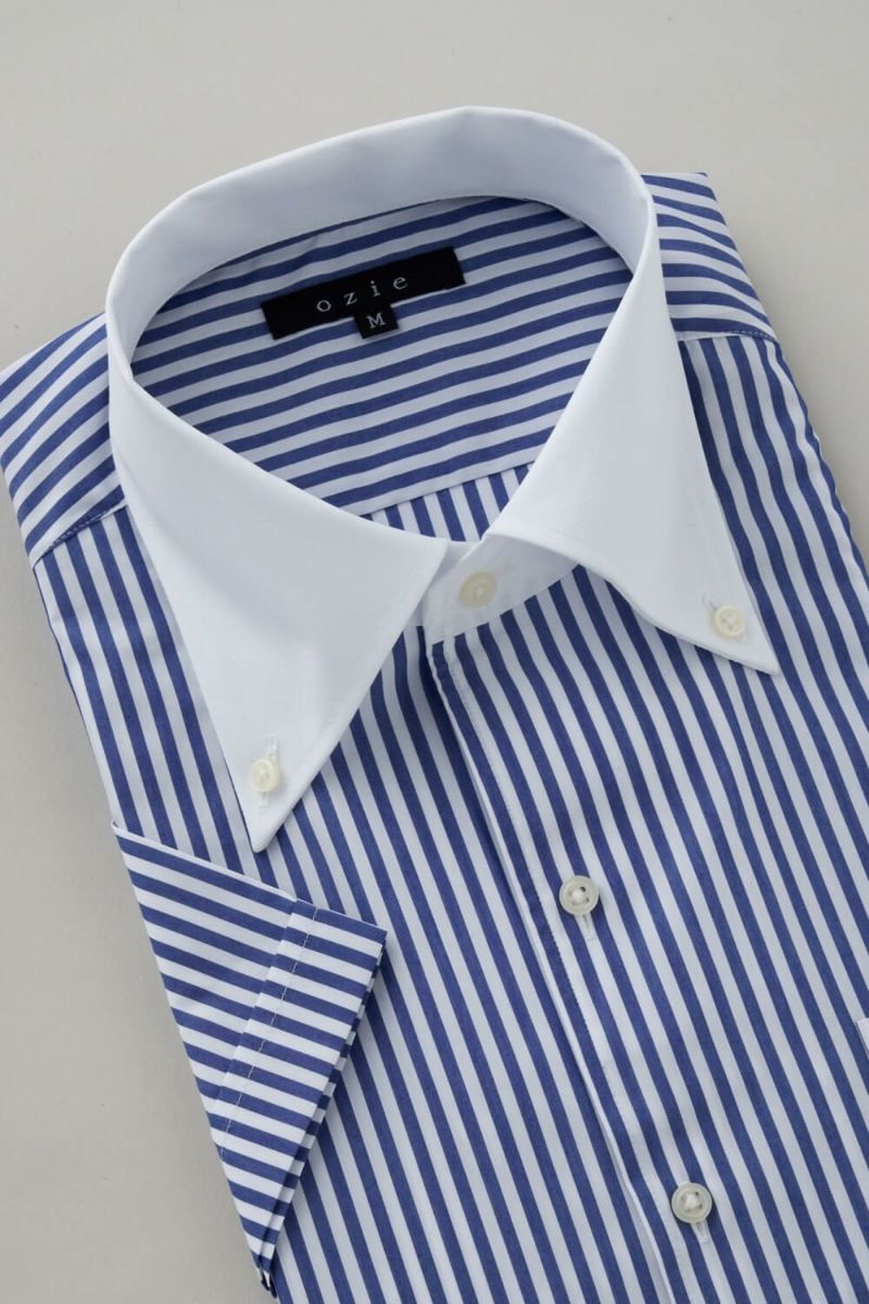 ワイシャツ・カッターシャツ・半袖 8051SSCL-C04A-NVY-衿3