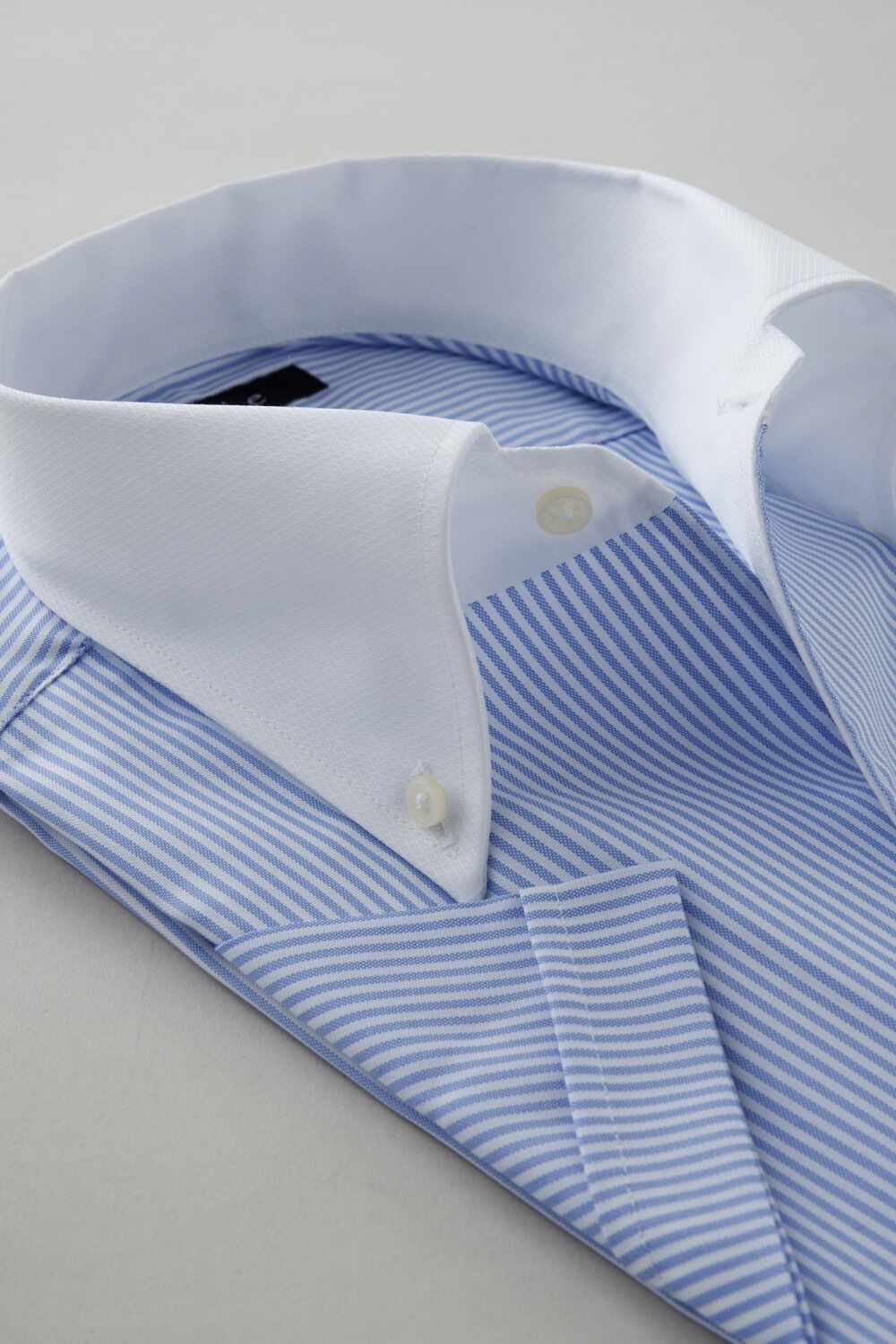 ワイシャツ・カッターシャツ・半袖 8051SSCL-C04B-BLU-衿2