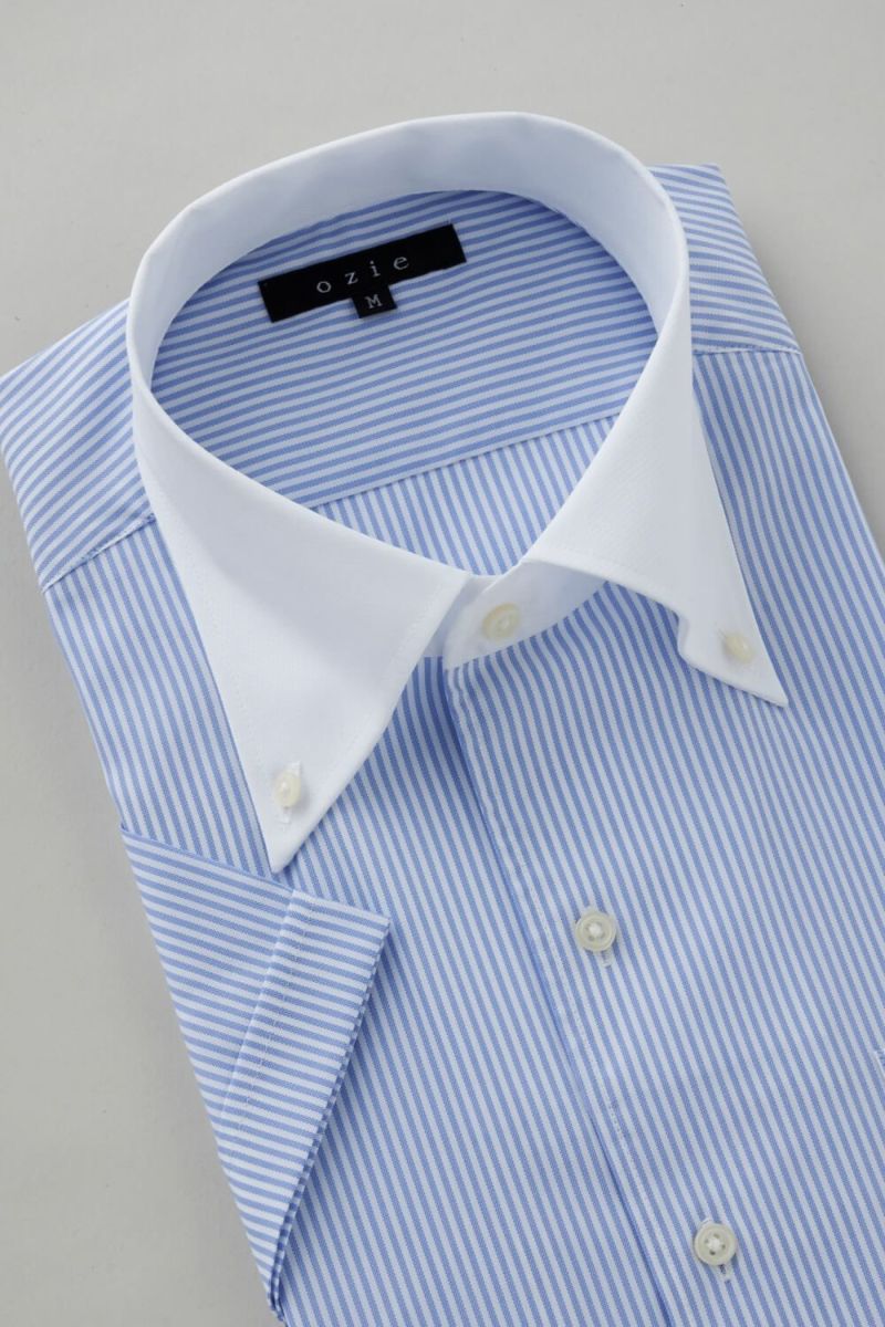 ワイシャツ・カッターシャツ・半袖 8051SSCL-C04B-BLU-衿3