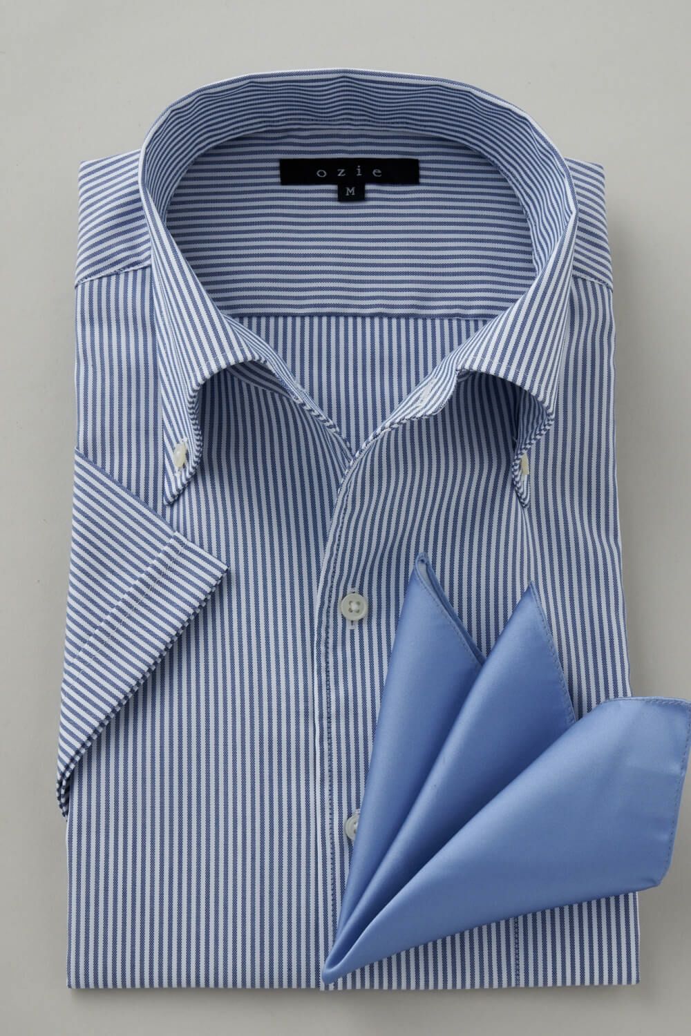 ワイシャツ・カッターシャツ・半袖 8051SS-C04E-NAVY-コーディネートイメージ