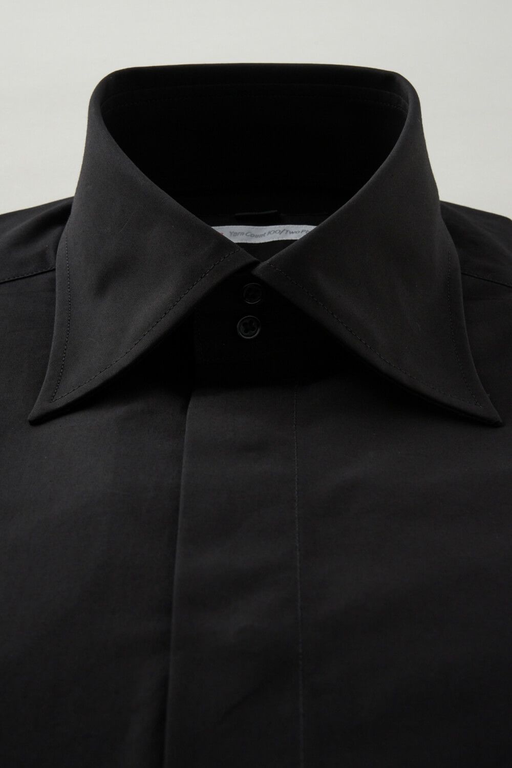 ワイシャツ 8066H-C06A-BLACK-衿1