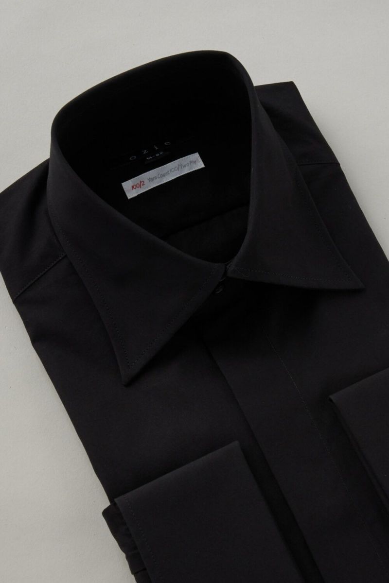 ワイシャツ 8066H-C06A-BLACK-衿3