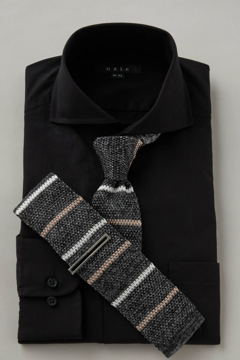 ワイシャツ 8070-C06A-BLACK-コーディネートイメージ