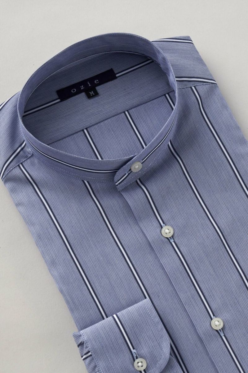 ワイシャツ 8063-C06E-NAVY-衿3