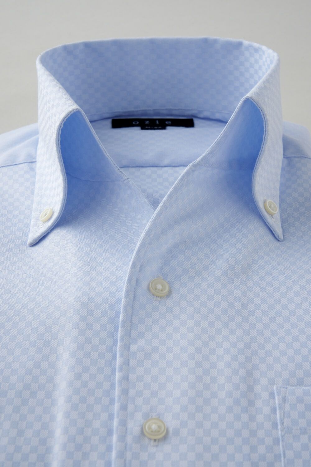 ワイシャツ 8044-C07A-SAX-衿1