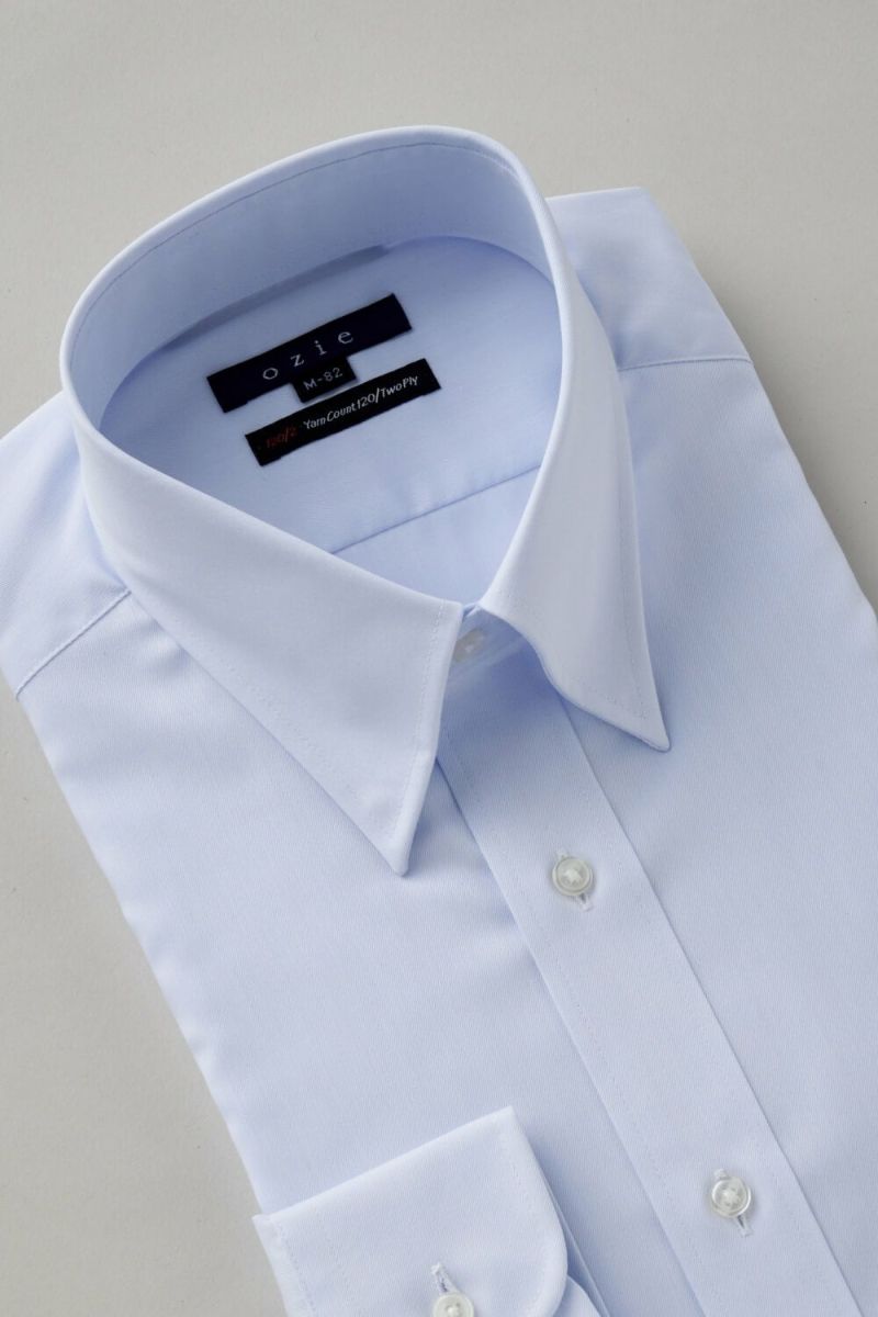 ワイシャツ 8076P-C07A-SAX-衿3