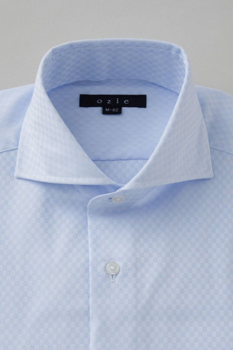 ワイシャツ 8006-C10A-SAX-衿1