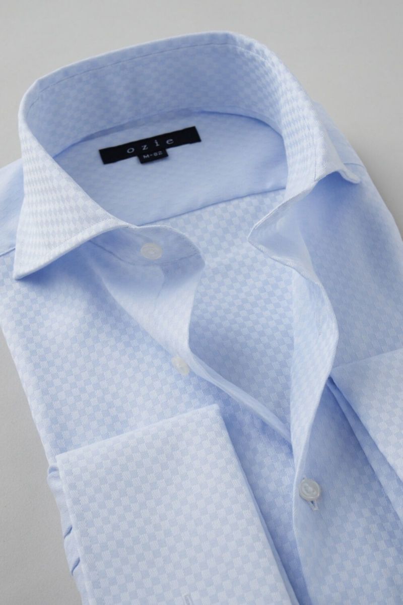 ワイシャツ 8006-C10A-SAX-衿2