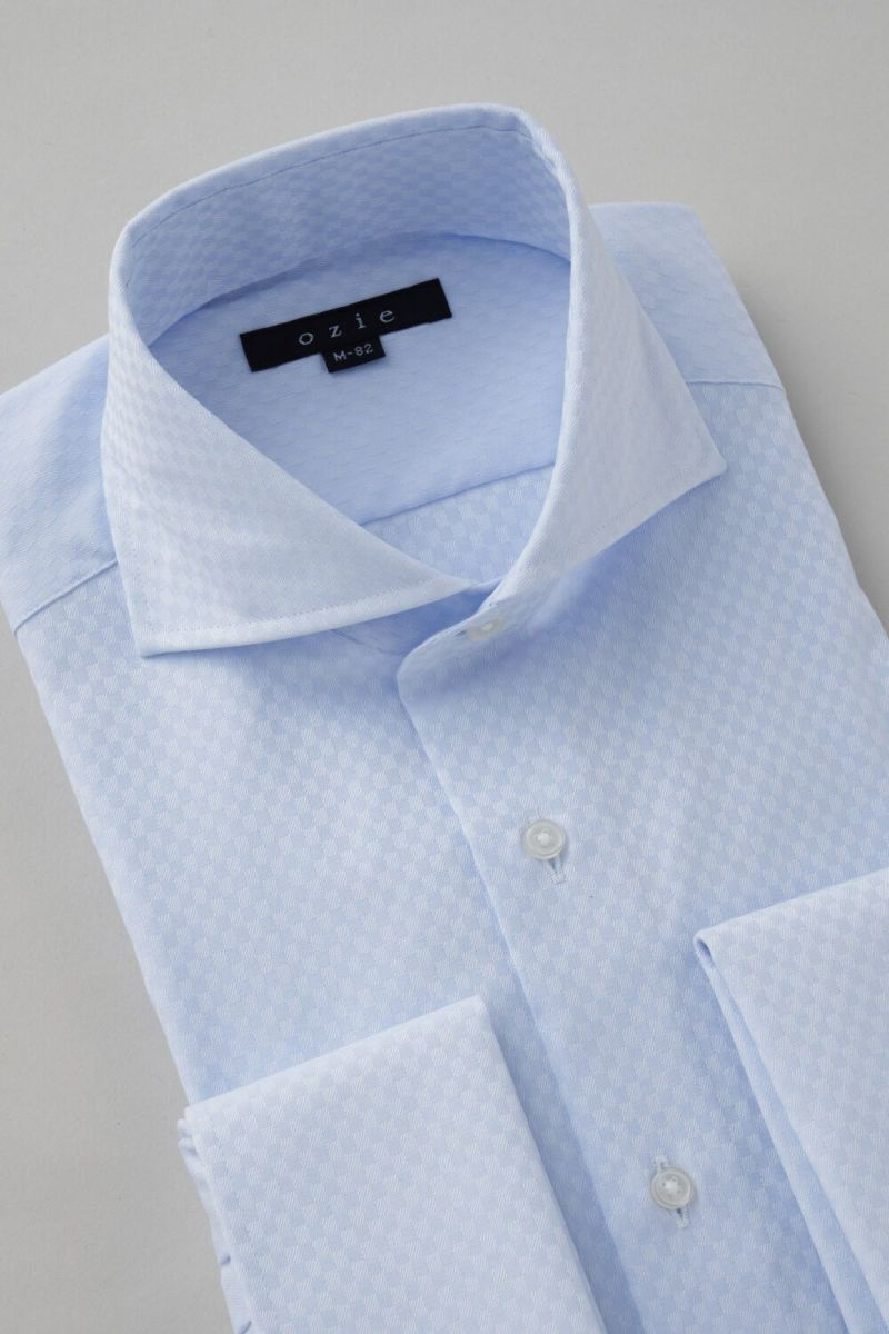 ワイシャツ 8006-C10A-SAX-衿3