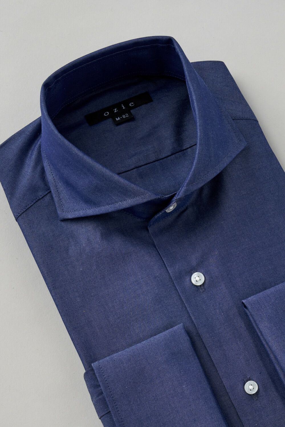 ワイシャツ 8006-C11A-NAVY-衿3