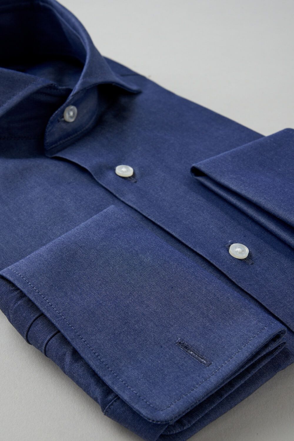 ワイシャツ 8006-C11A-NAVY-カフス