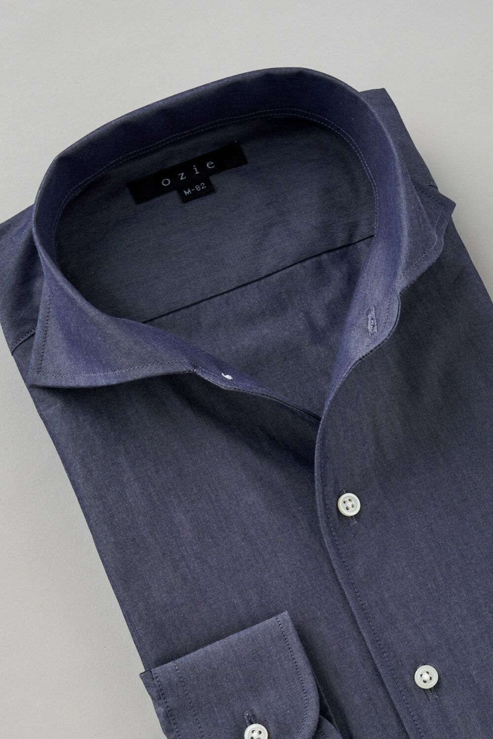 ワイシャツ 8045-C11A-NAVY-衿1